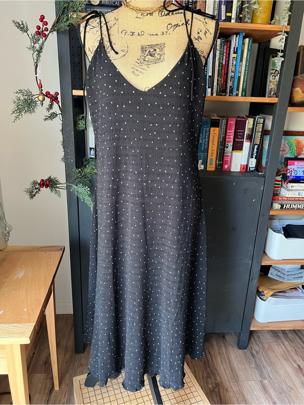 Sugarlips Black Dress with White Pin Dot Detail